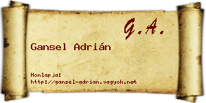 Gansel Adrián névjegykártya